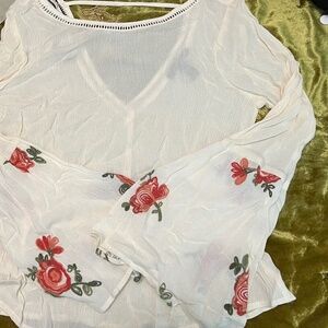 White bell sleeve top